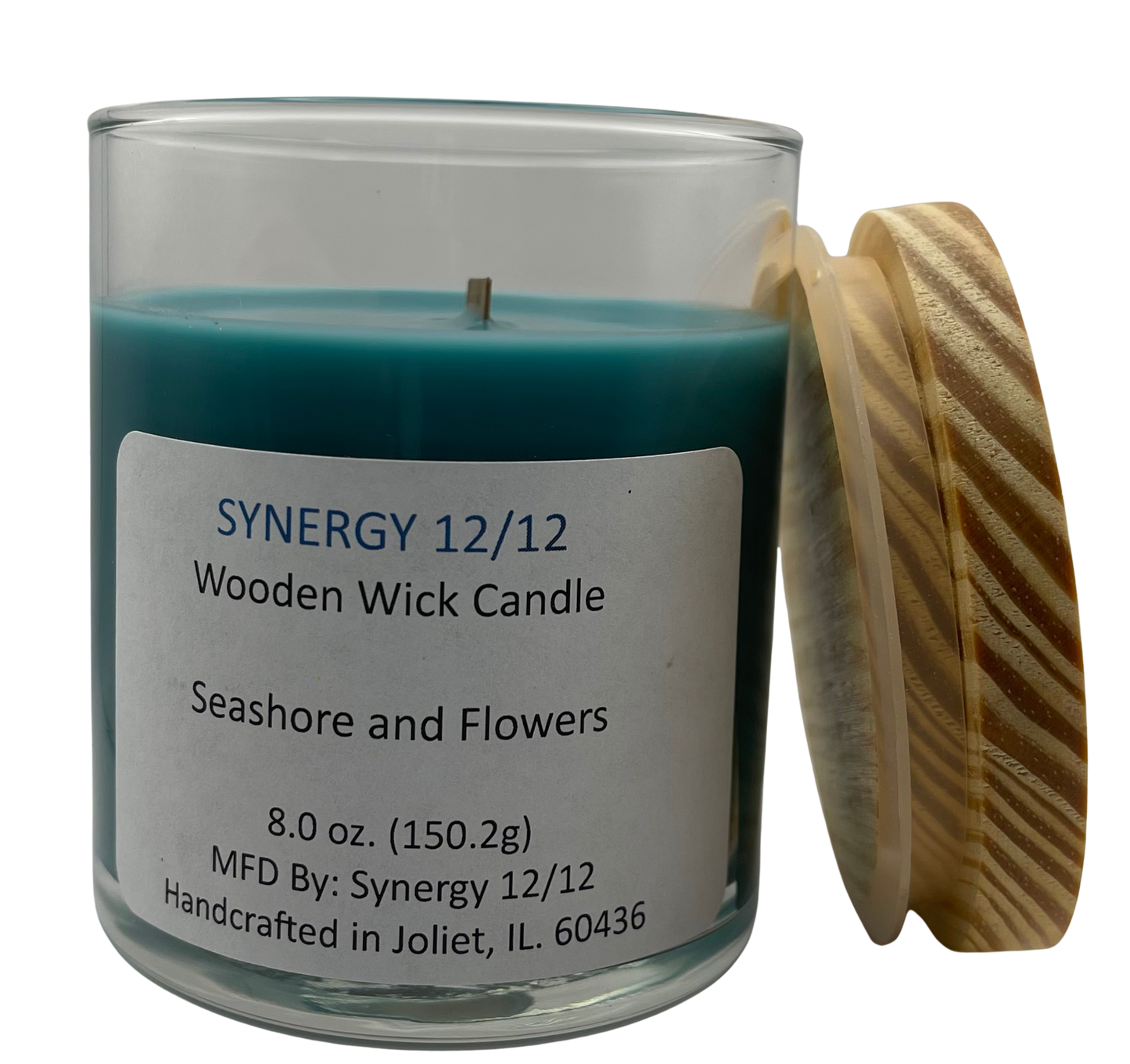 Seashore and Flowers Wooden Wick Candle 8.0 oz (150.2g)