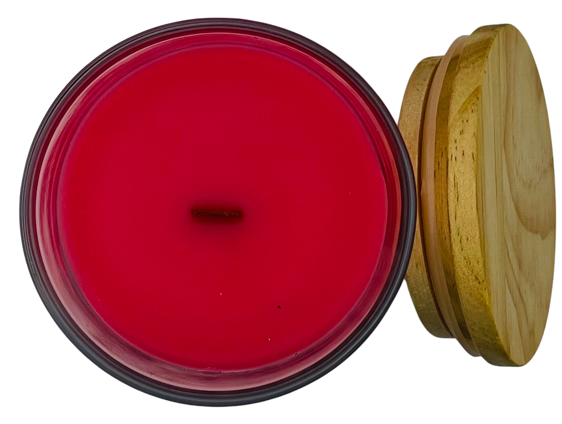 Raspberry-Vanilla Ice Wooden Wick Candle 6.0 oz (137.2g)