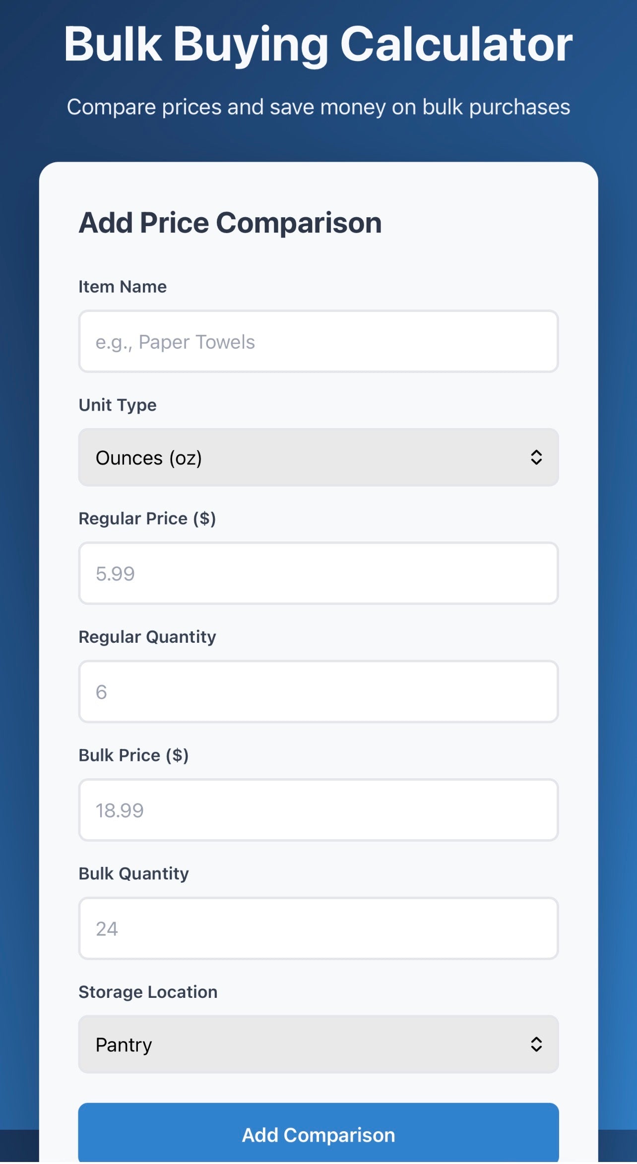 Bulk Buying Calculator