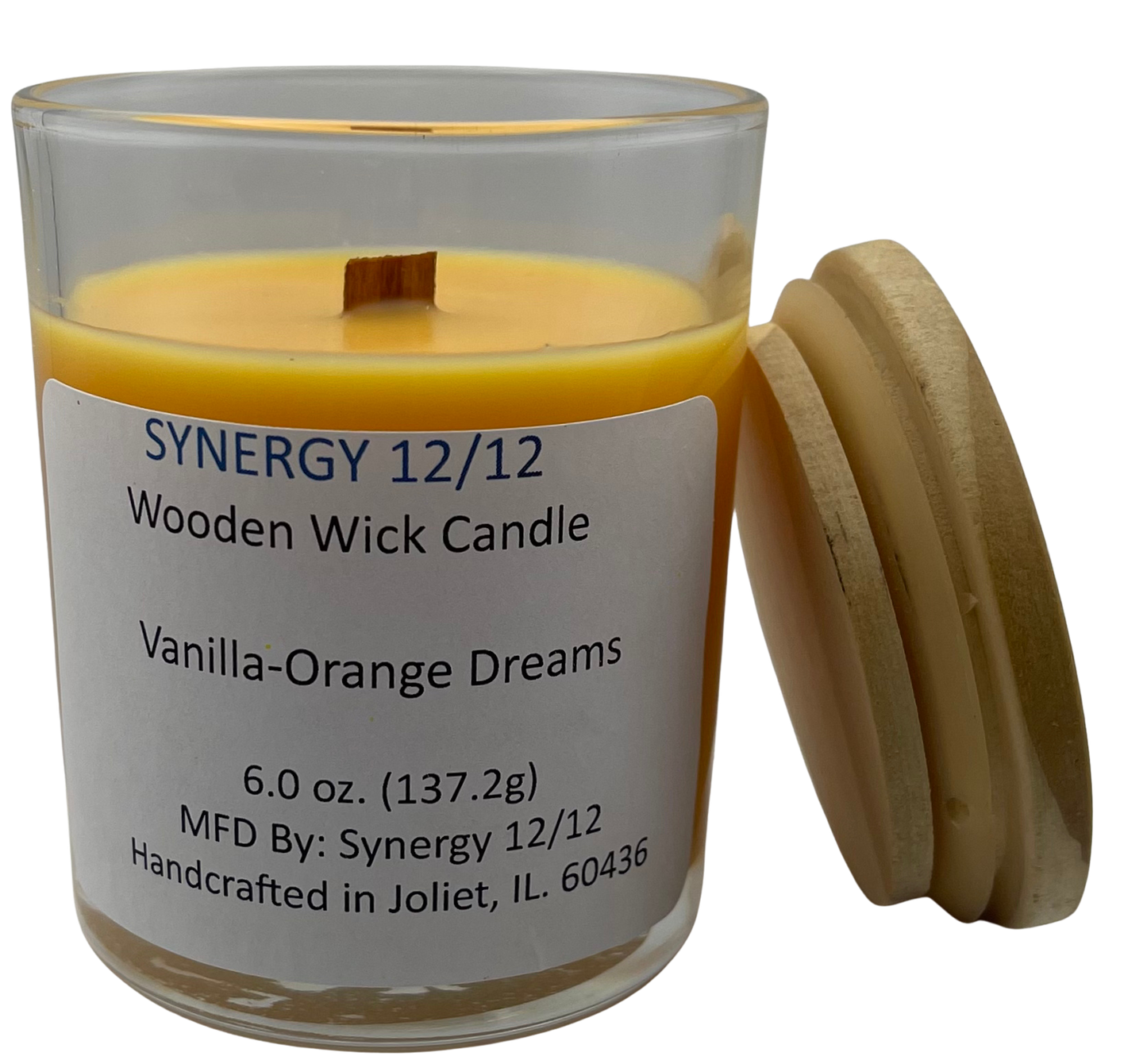 Vanilla-Orange Dreams Wooden Wick Candle 6.0 oz (137.2g)