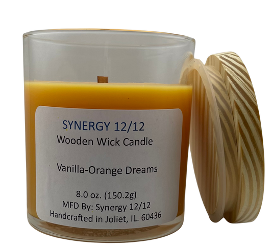 Vanilla-Orange Dreams Wooden Wick Candle 8.0 oz (150.2g)