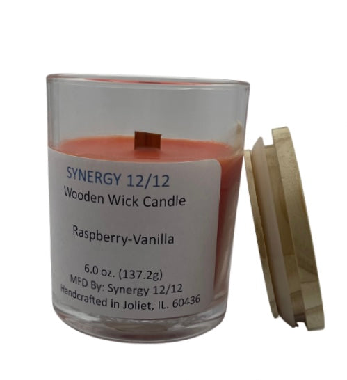 Raspberry-Vanilla Wooden Wick Candle 6.0 oz (137.2g)