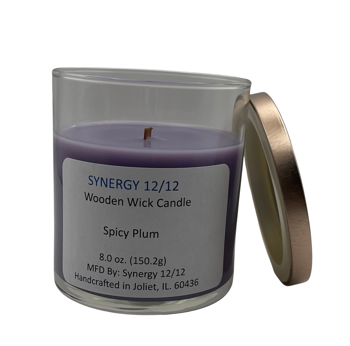 Spicy Plum Wooden Wick Candle 8.0 oz. (150.2g)