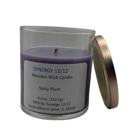 Spicy Plum Wooden Wick Candle 8.0 oz. (150.2g)