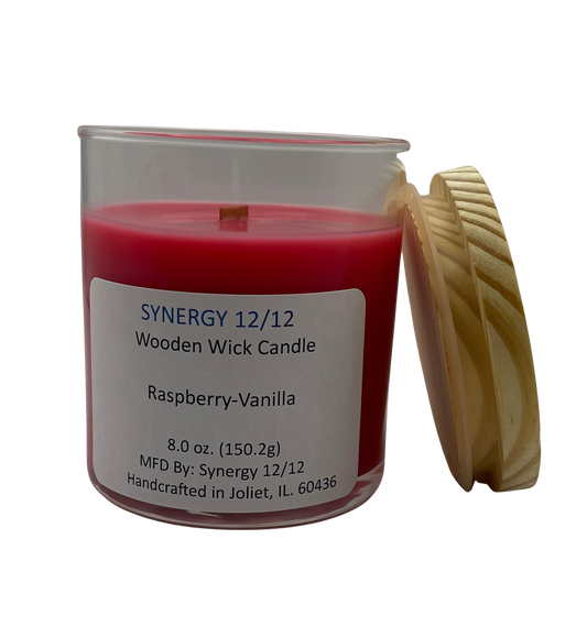 Raspberry-Vanilla Wooden Wick Candle 8 oz. (150.2g)